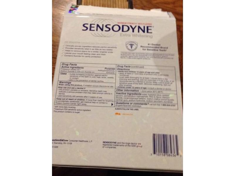 Sensodyne Extra Whitening Toothpaste, 6.5 oz / 184 g, Pack Of 4