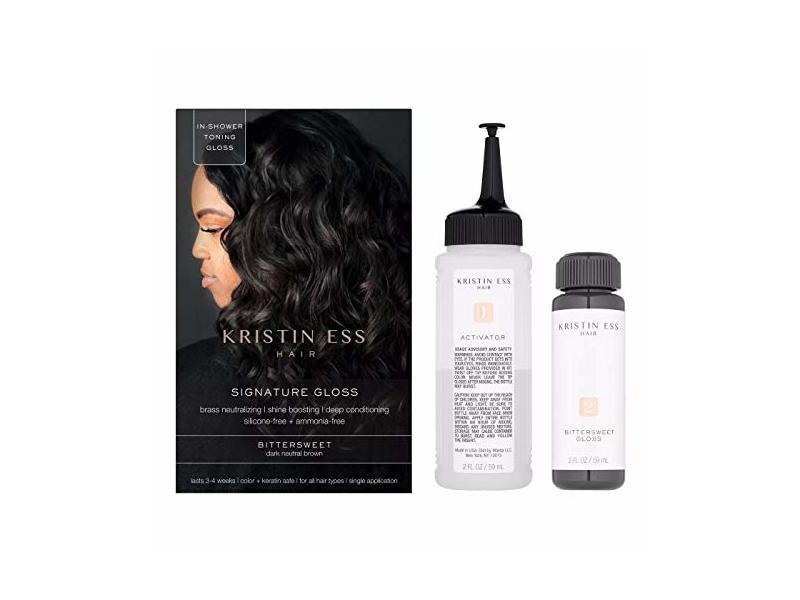 Kristin Ess Hair Signature Gloss Temporary Hair Color Kit, Bitter Sweet, Dark Neutral Brown