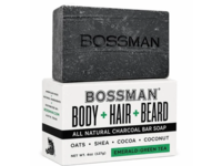 Bossman All Natural Charcoal Bar Soap, Eucalyptus + Tea Tree, 40 oz/127 g - thumbnail 1