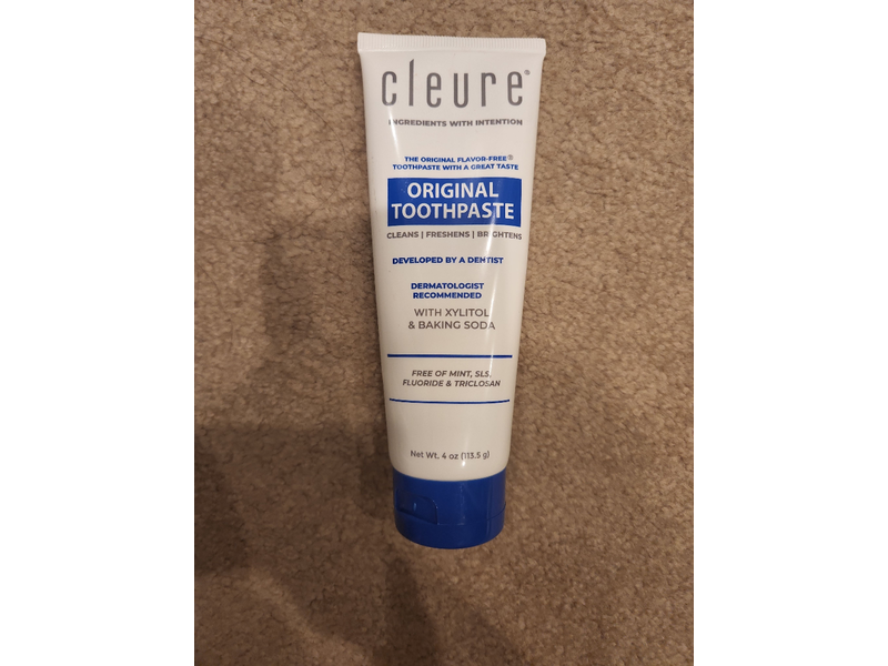 Cleure Original Flavor Free Toothpaste, 4 fl oz/113.4 g