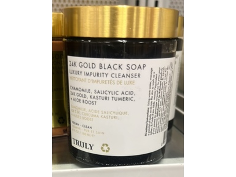 Truly 24k Gold Black Soap Luxury Impurity Cleanser, 6 fl oz/180 mL