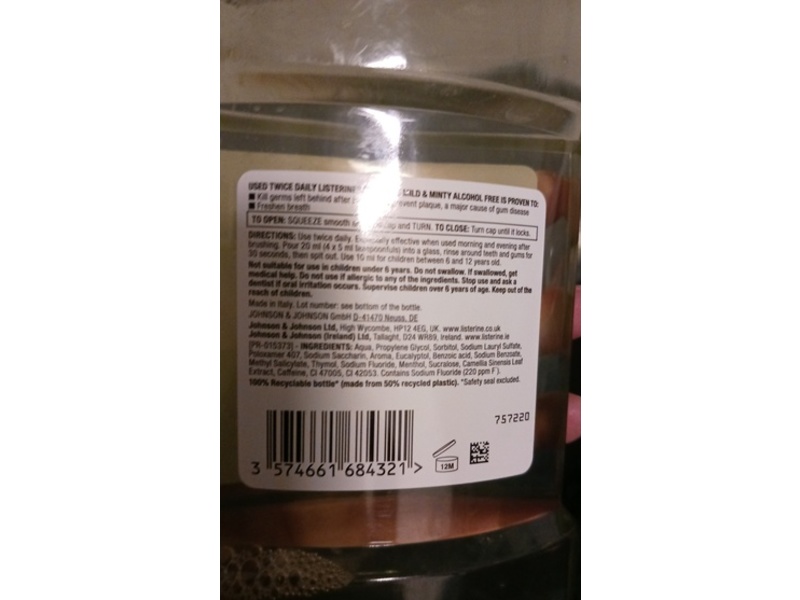 Listerine Flavours Mouth Wash, Mild & Minty, 500 mL