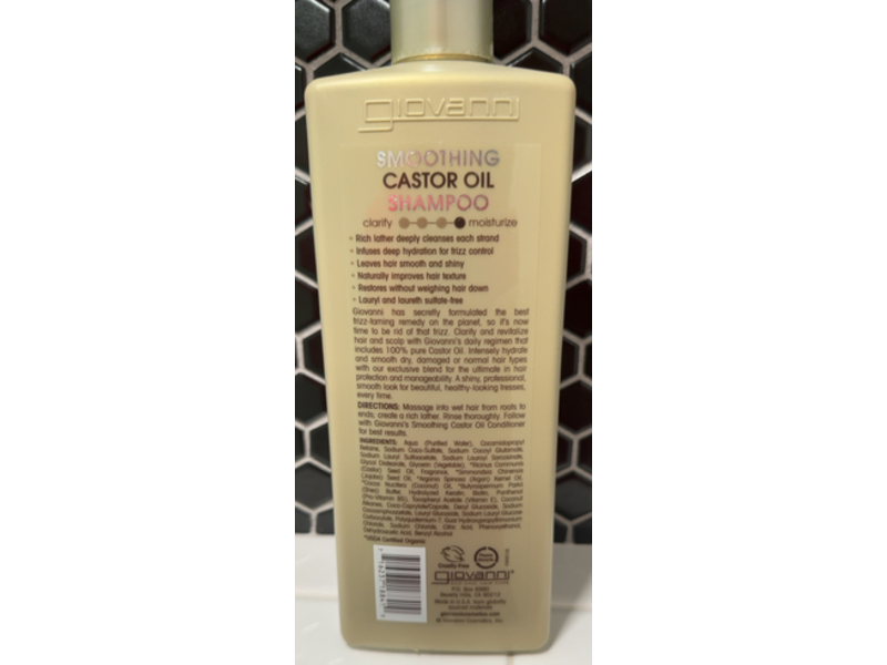 Giovanni Smoothing Shampoo, Castor Oil, 24 fl oz/710 mL