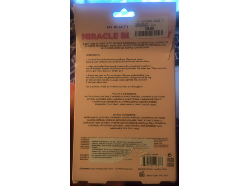 My Beauty Spot Miracle Beauty Kit Under Eye Mask, Vitamin C & Retinol, Count 24