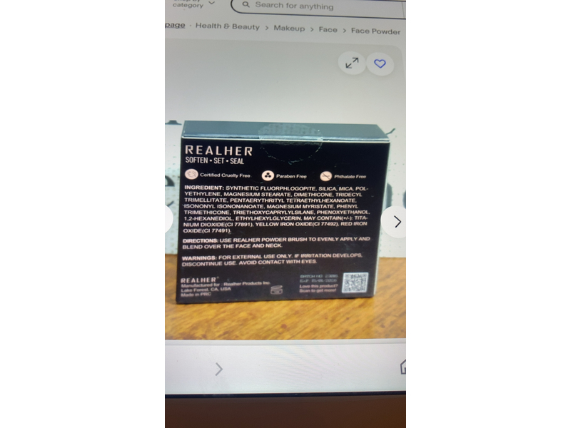 Realher Setting Powder, I Am Convinced, 0.09 oz/2.5 g