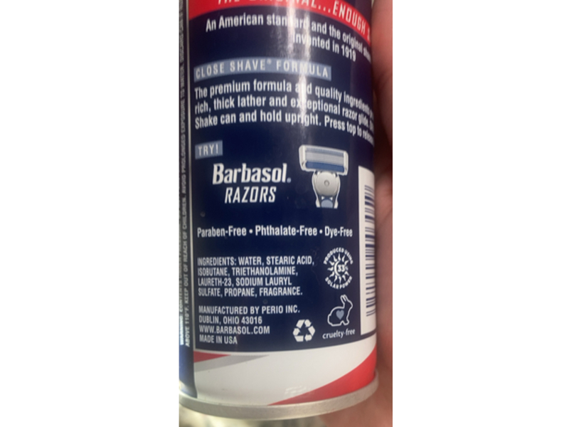 Barbasol Thick & Rich Shaving Cream, Original, 5 oz/142 g