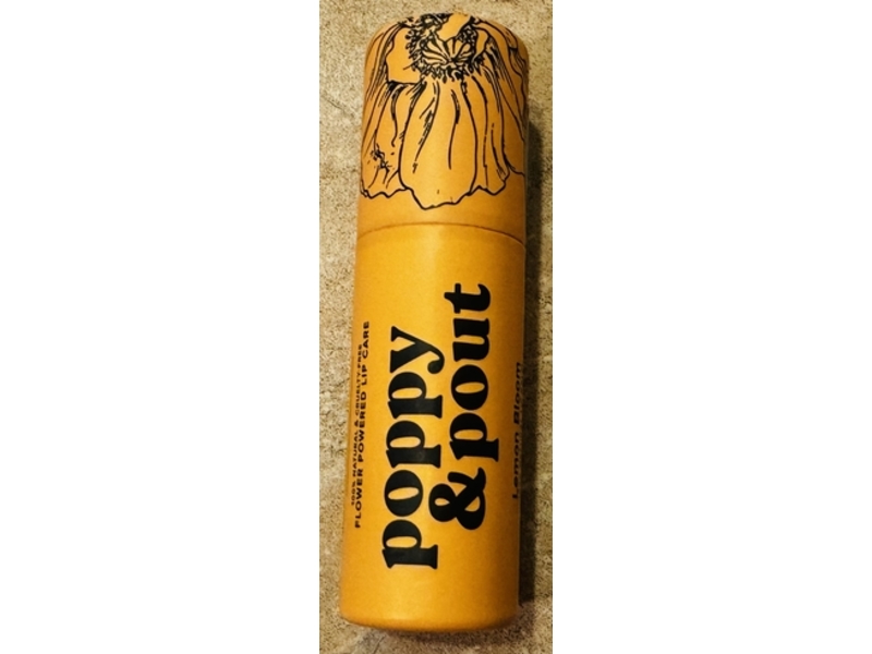 Poppy & Pout Natural Lip Balm, Lemon Bloom, 0.3 oz/8.5 g