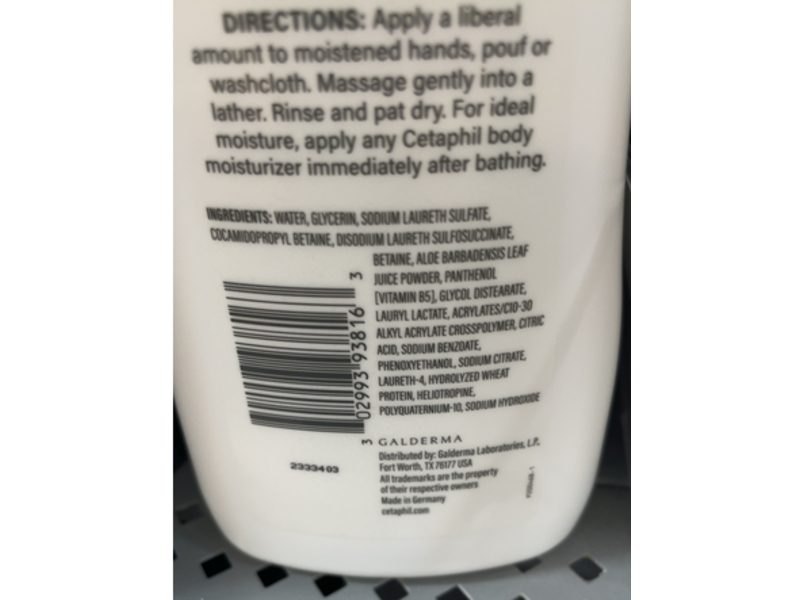 Cetaphil Ultra Gentle Body Wash, Dry to Normal, 16.9 fl oz/500 mL, Pack Of 3