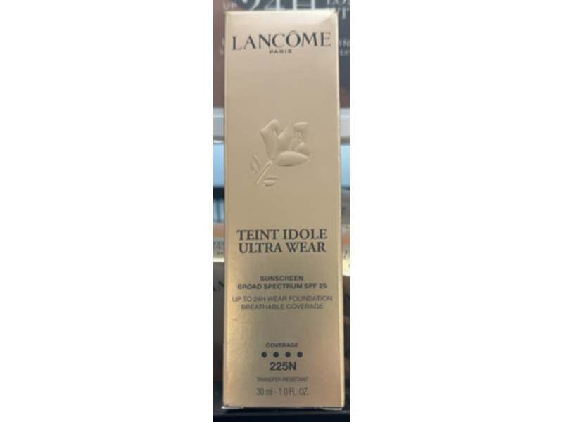 Lancome Teint Idole Ultra Wear Breathable Coverage Sunscreen Foundation, 225N, SPF 25, 1.0 fl oz/30 mL