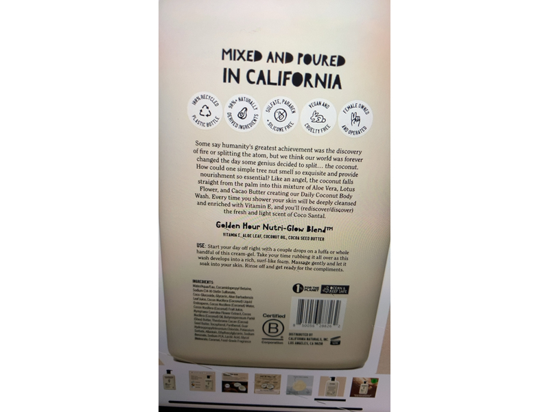 California Naturals Body Wash, Coconut, 16.5 fl oz/487 mL