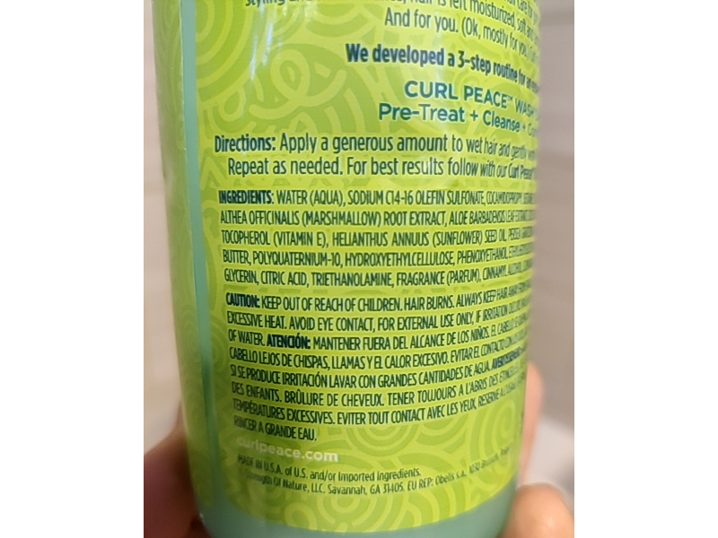 Just For Me Curl Peace Ultimate Detangling Shampoo, Marshmallow Root Extract, Cocoa Butter & Raw Honey, 12 fl oz/355 mL