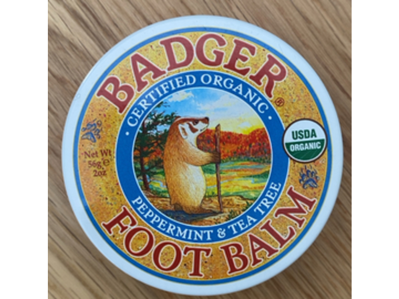 Badger Foot Balm Tin, Peppermint & Tea Tree, 2 oz/56 g