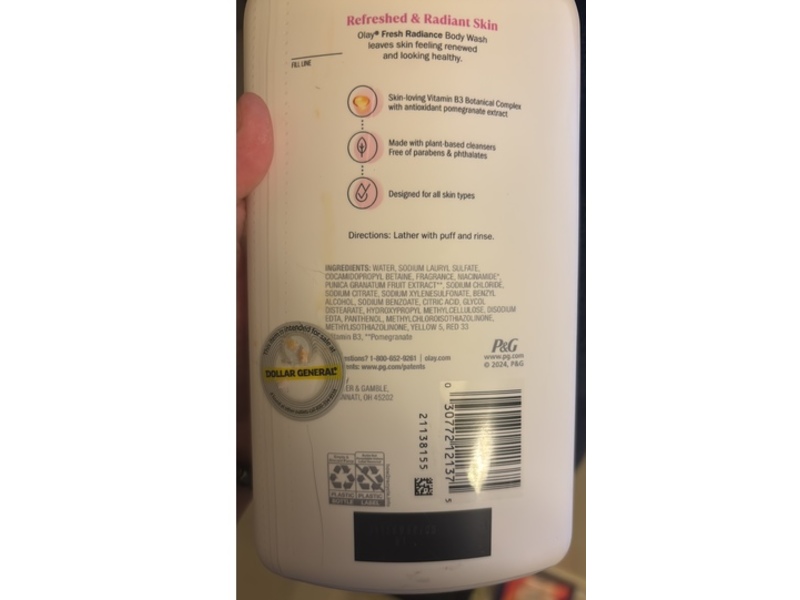 Olay Fresh Radiance Body Wash, Peach & Cherry Blossom, 27 fl oz/798 mL