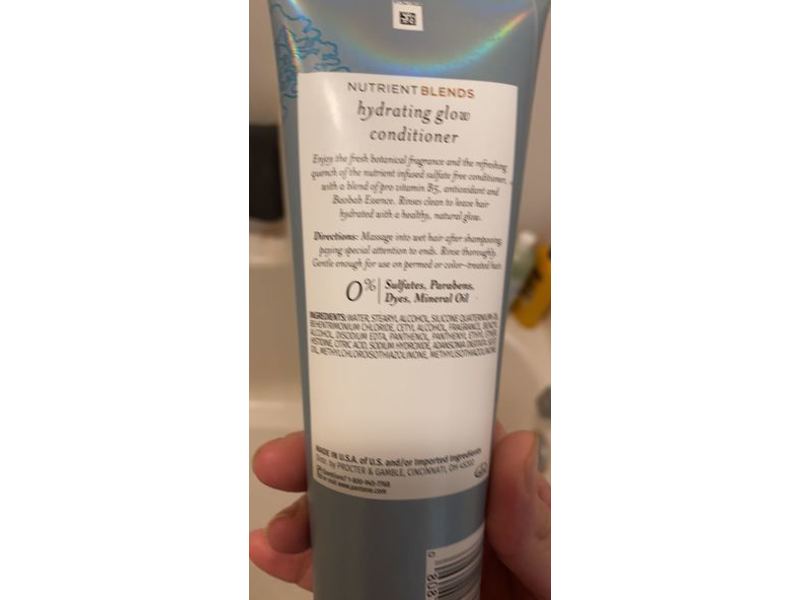 Pantene Hydrating Glow Sulfate-Free Conditioner, Baobab Essence, 8 fl oz