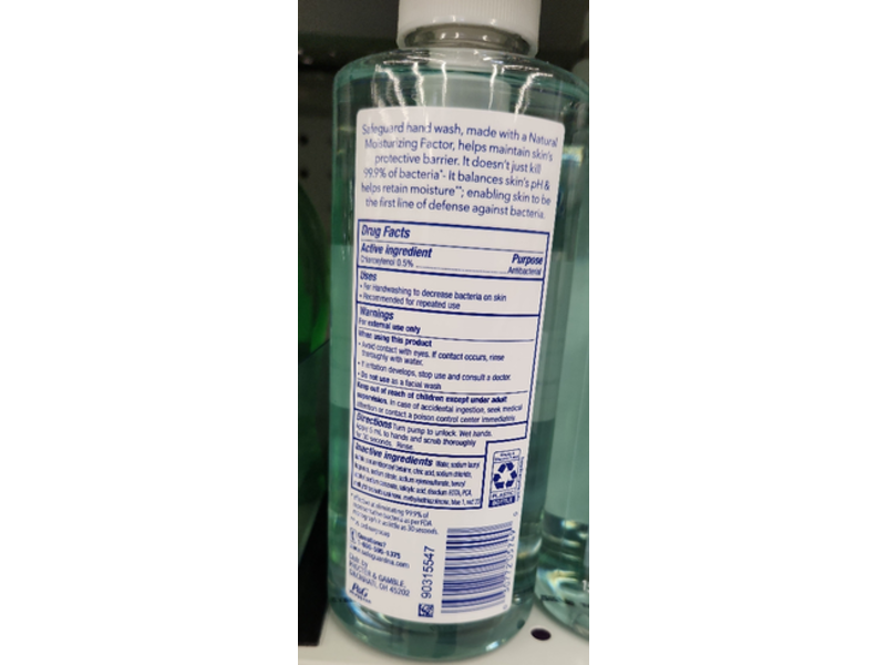 Safeguard Antibacterial Hand Wash, Fresh Clean Scent, 15.5 oz/458 mL
