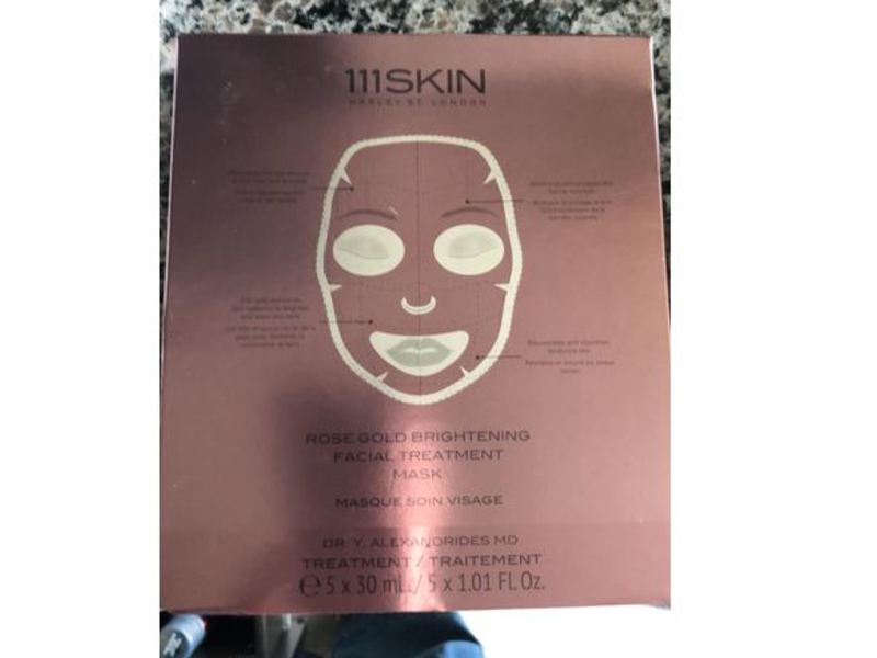 111Skin Rose Gold Brightening Facial Treatment Mask, 1.01 fl oz/30 mL, 5 Count