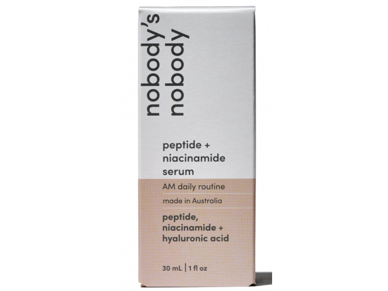 Nobody's Nobody AM Daily Routine Serum, Peptide + Niacinamide + Hyaluronic Acid, 1 fl oz/30 mL