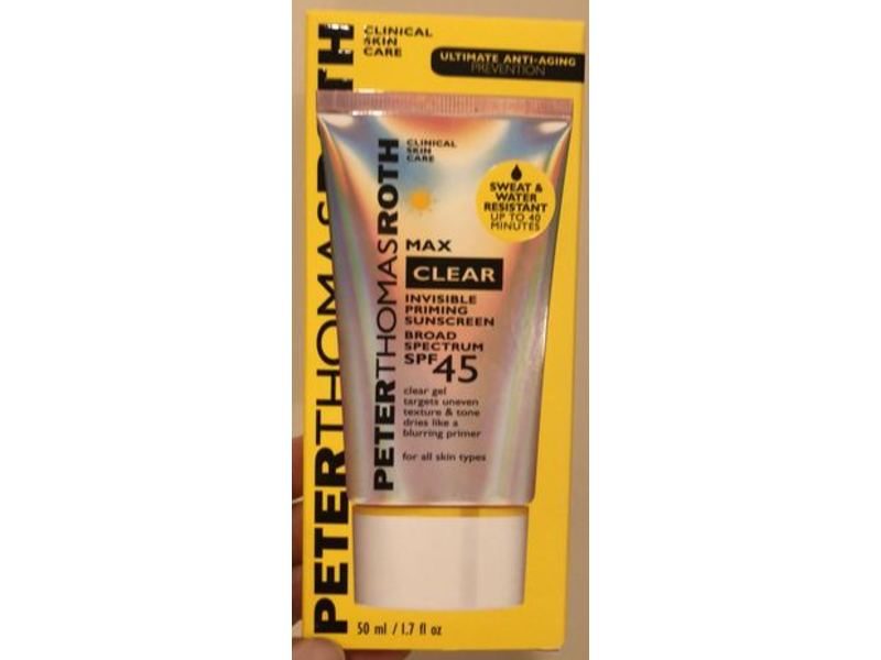 Peter Thomas Roth Invisible Priming Sunscreen, Max Clear, SPF 45, 1.7 fl oz/50 mL