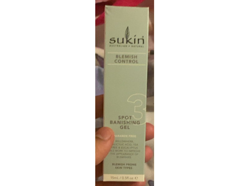 Sukin Spot Banishing Gel, Blemish Control, 0.5 fl oz/15 mL