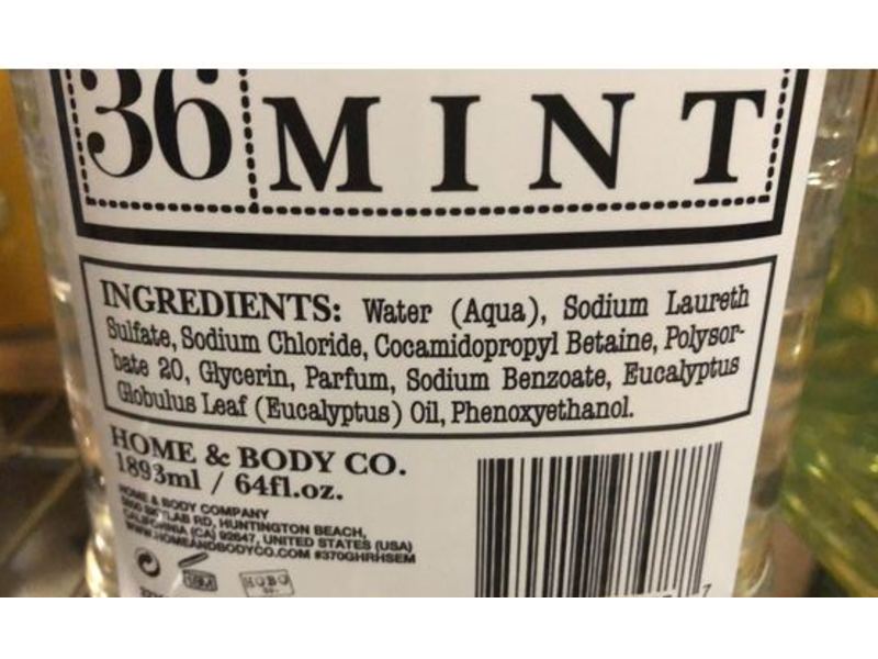 Home & Body Company Garrison + Home Hand Soap, Essential Oil, Eucalyptus Mint, 64 fl oz/1893 mL