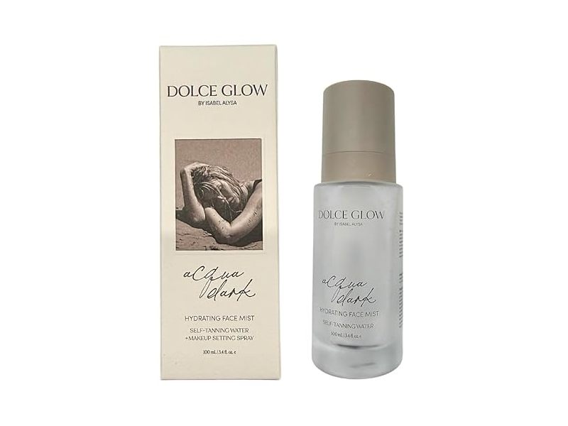 Dolce Glow Acqua Dark Hydrating Self-Tanning Face Mist, 3.4 fl oz/100 mL