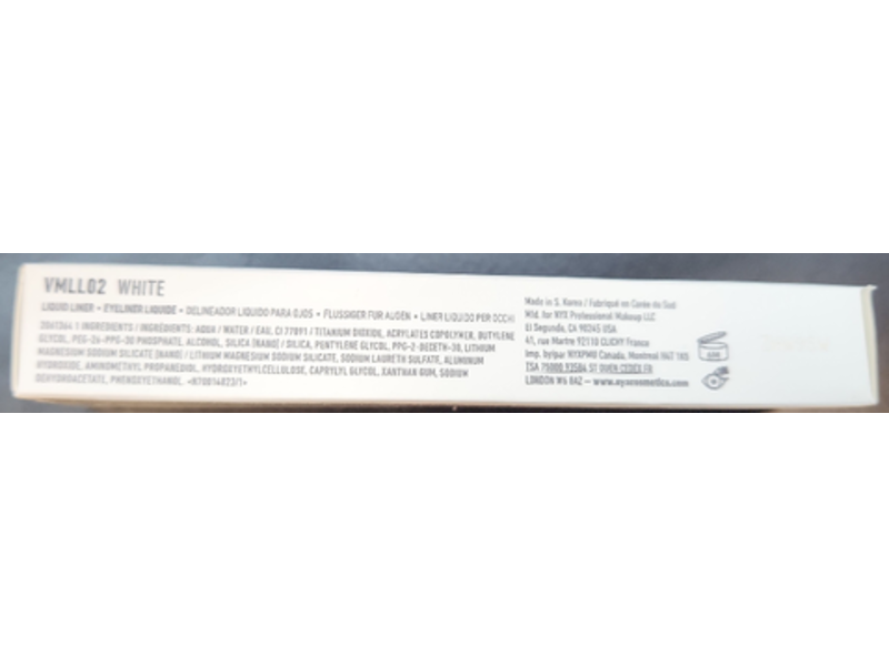 NYX Vivid Matte Liquid Liner, White, 0.06 fl oz/2.0 mL