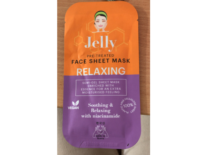 Jelly Pre-Treated Soothing & Relaxing Face Sheet Mask, Niacinamide, 23 mL