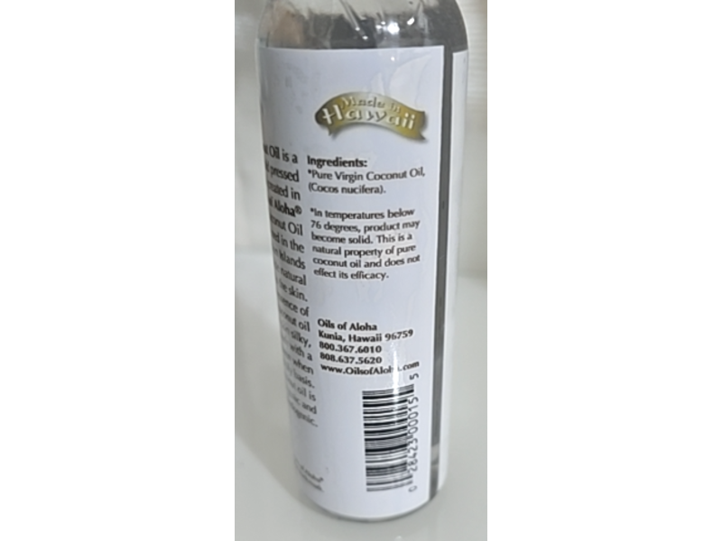 Oils Of Aloha Hawaii Refined Coconut Oil, 4 fl oz/118 mL