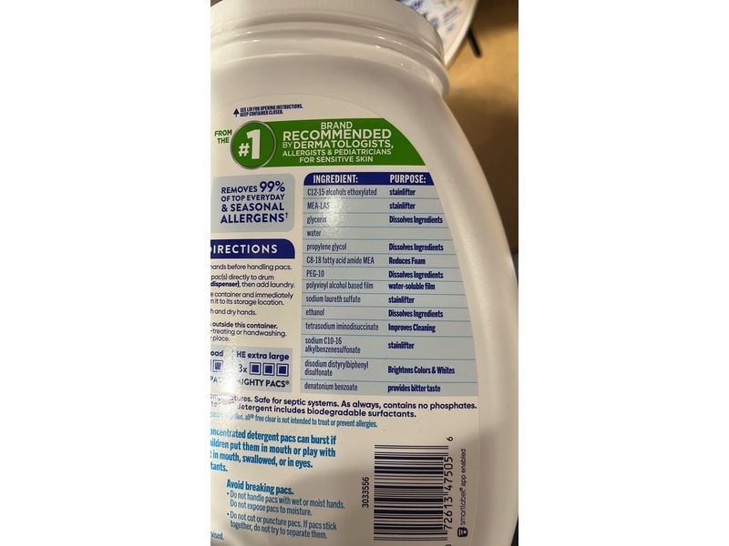 All Free Clear Mighty Pacs Plus+ Detergent Pacs, 77.9 oz/2.21 kg, 118 Count