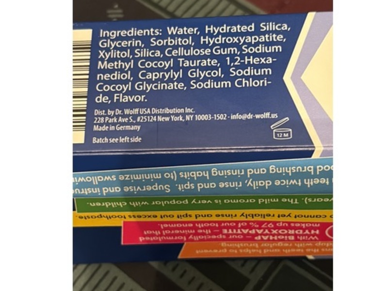 Karex Kinder Hydroxyapatite Toothpaste, 2.3 oz/65 g, Pack Of 3