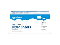 Amazon Basics Dryer Sheets, Free & Clear, 160 Count - thumbnail 1