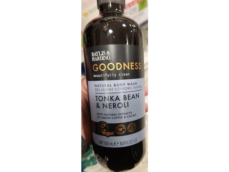 Baylis & Harding Goodness Beautifully Clean Body Wash, Tonka Bean & Neroli, 16.9 fl oz/500 mL