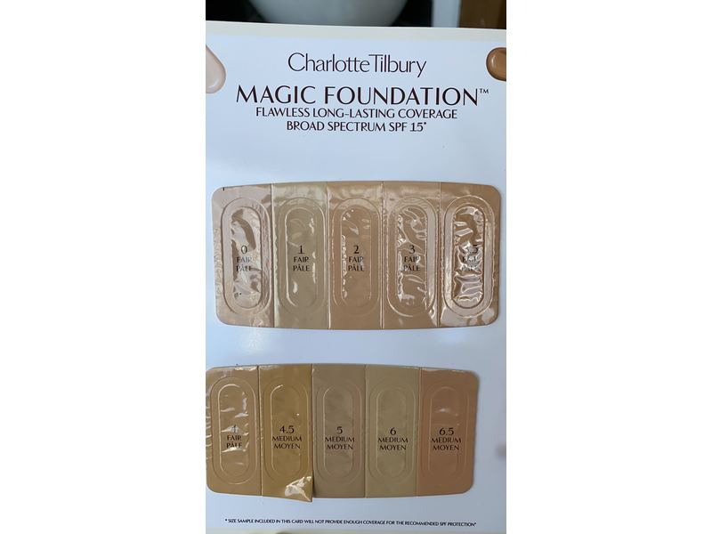 Charlotte Tilbury Magic Foundation Flawless-Lasting Coverage, SPF 15, Sample Card