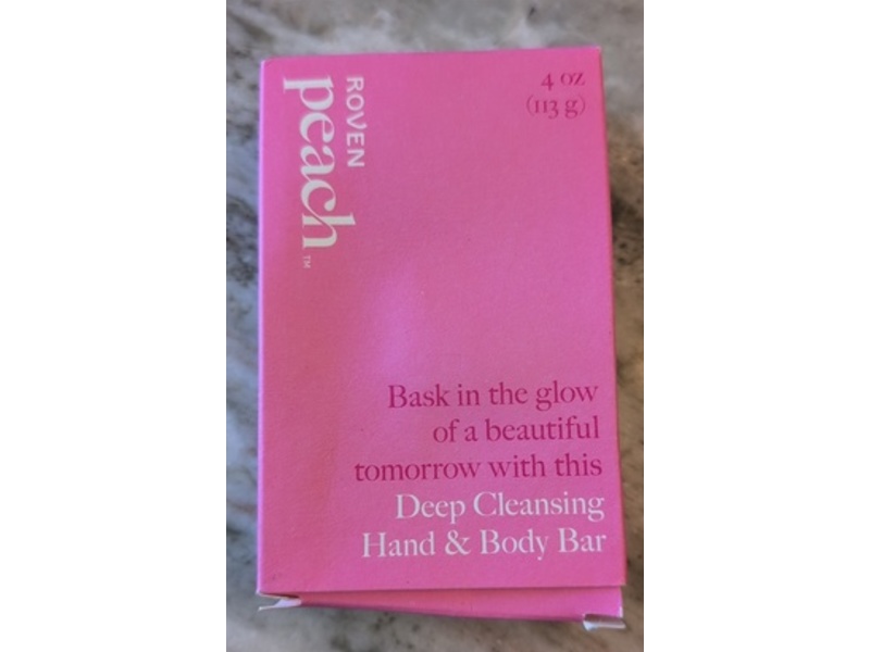 Roven Peach Deep Cleansing Hand & Body Bar, 4 oz/113 g