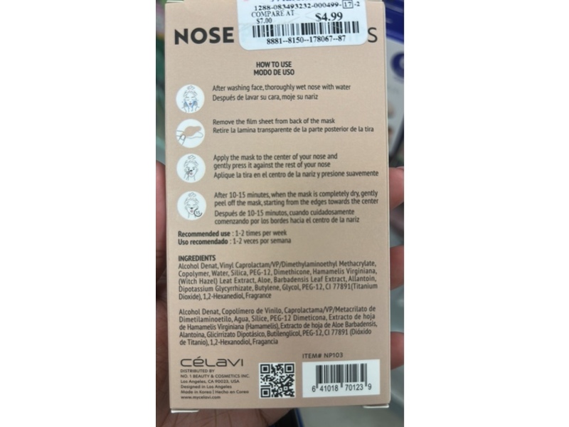 Celavi Deep Cleansing Nose Pore Strips, 6 Count