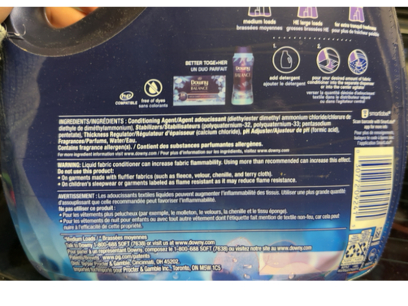 Downy Infusions Balance Fabric Conditioner, Crisp Rain & Blue Eucalyptus, 150 Loads, 101 fl oz/300 L