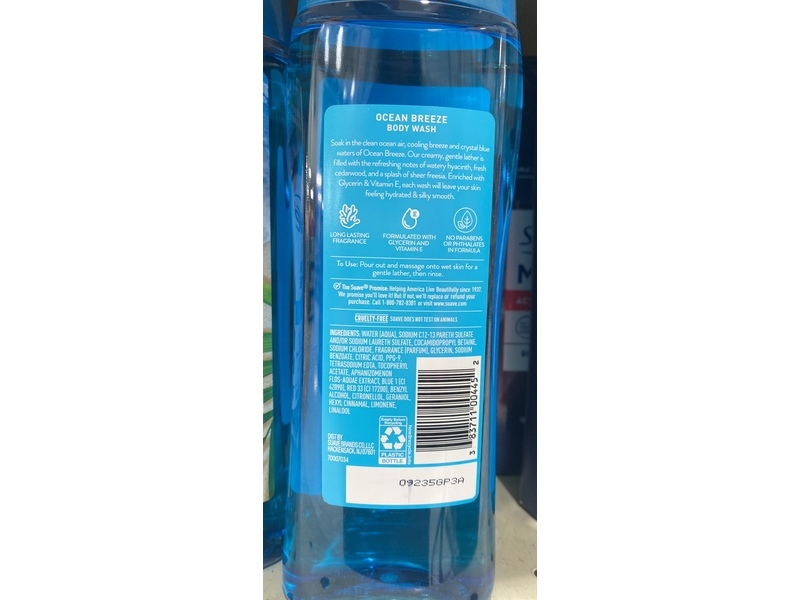 Suave Body Wash, Ocean Breeze, 18 fl oz/532 mL