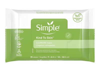 Simple Kind To Skin Cleansing Wipes, 25Count