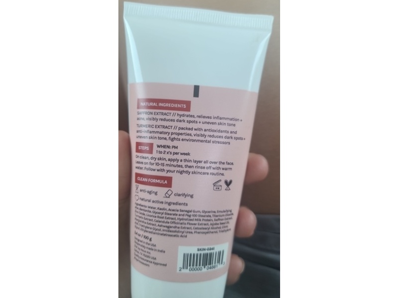 Aoa Skin Face Mask, Saffron Turmeric, 3.4 fl oz/100 g