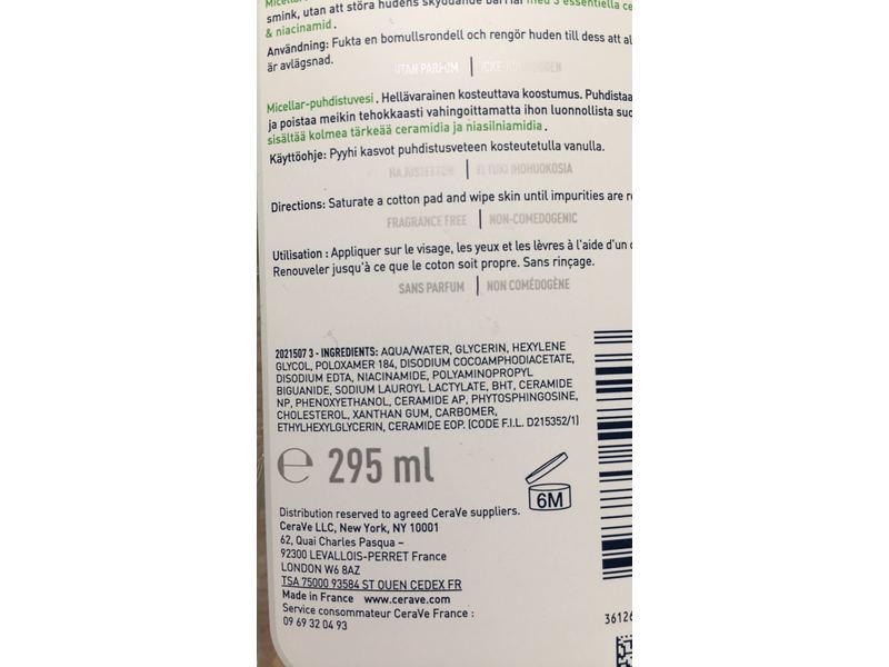 CeraVe Micellar Cleansing Water, 10 fl oz/295 mL