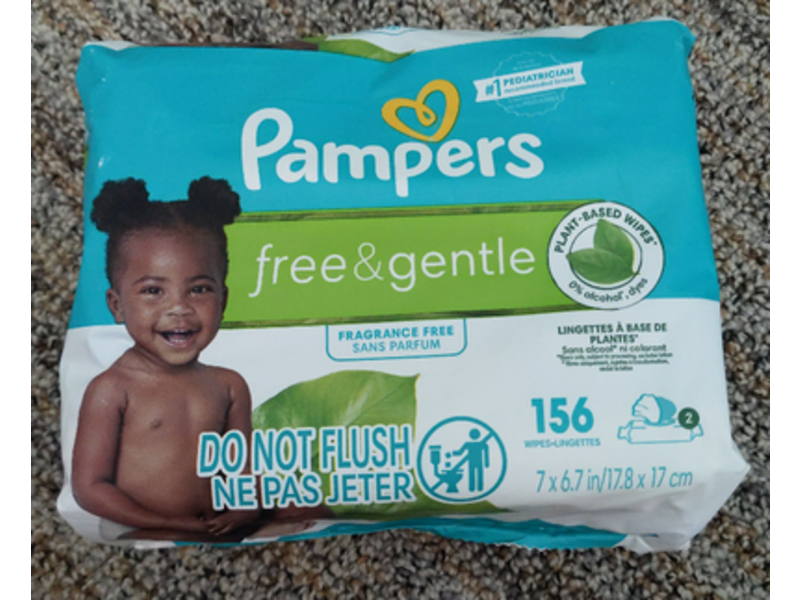 Pampers Baby Wipes, Free & Gentle, 156 Count