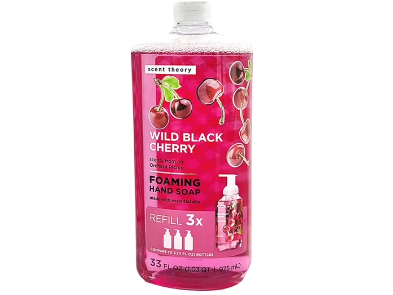 Scent Theory Foaming Hand Soap Refill, Wild Black Cherry, 33 fl oz/975 mL