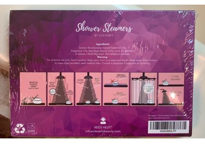 Cleverfy Shower Steamers Six Aromatherapy Fizzies, 8.4 oz / 240 g, Pack Of 6
