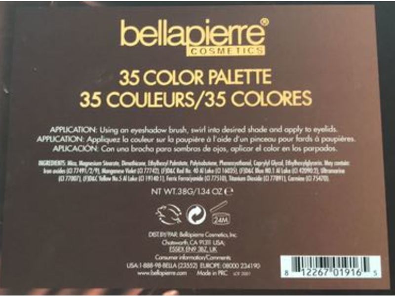 Bellapierre Rocky Hard Eyeshadow Palette, 35 Colors, 1.34 oz