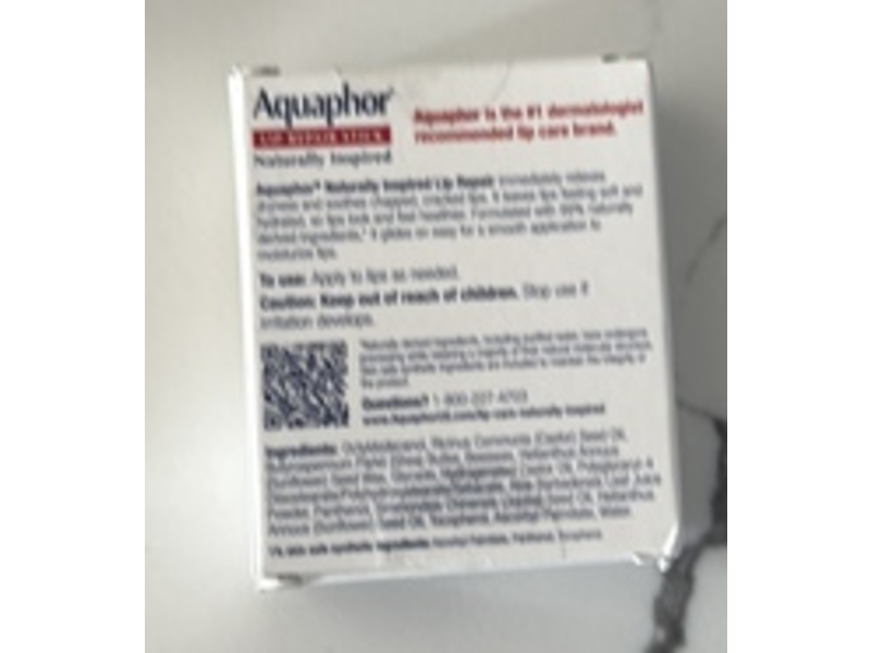Aquaphor Naturally Inspired Lip Repair Stick, Aloe Vera, 0.17 oz/4.8 g, Pack of 3
