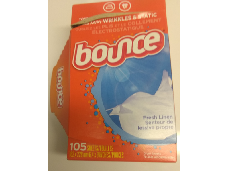 Bounce Fabric Softener Dryer Sheets, Fresh Linen, 105 Sheets