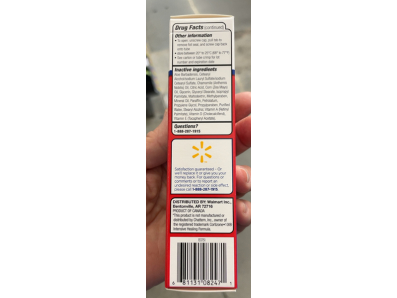 Equate Hydrocortisone Maximum Strength Cream 1%, 2 oz/60 g