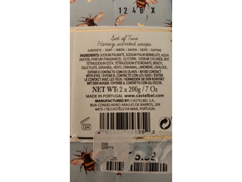 Castlebel Just Bee Yourself Bar Soap, Honey, 7 oz/200 g, 2 Count