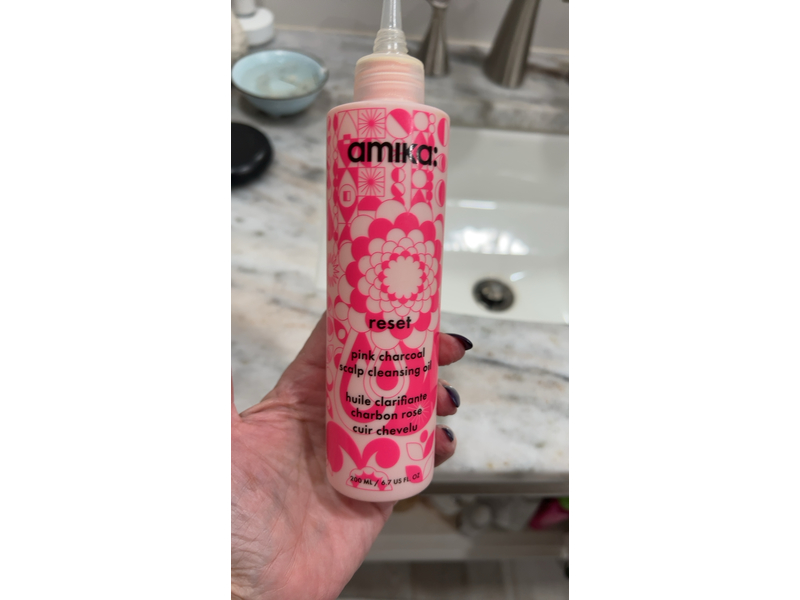 Amika Pink Charcoal Scalp Cleansing Oil, Reset, 6.7 fl oz/200 mL
