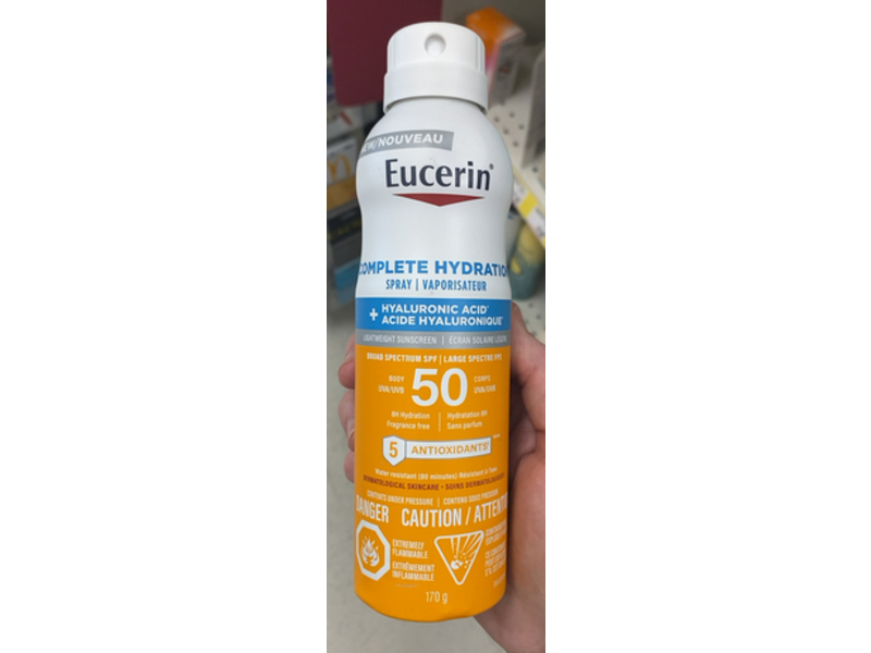 Eucerin Complete Hydration Sunscreen Spray, SPF 50, 170 g